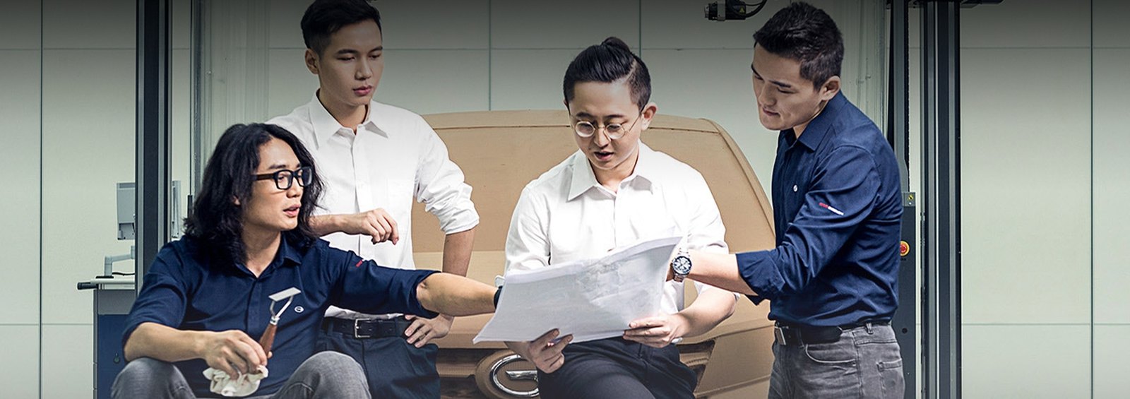 GAC technicians reviewing a job together
