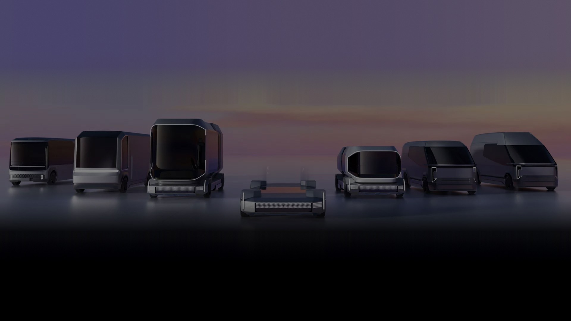 A line-up of GAC concept vehicles